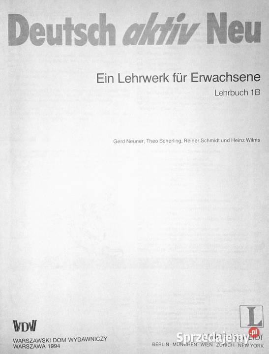 Deutsch aktiv Neu Lehrbuch 1B Neuner Scherling Chełm sprzedam