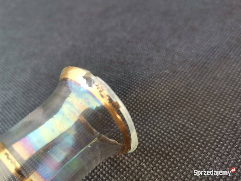 Stara przedwojenna karafka szkło opalizowane Art Porcelana i szkło Katowice