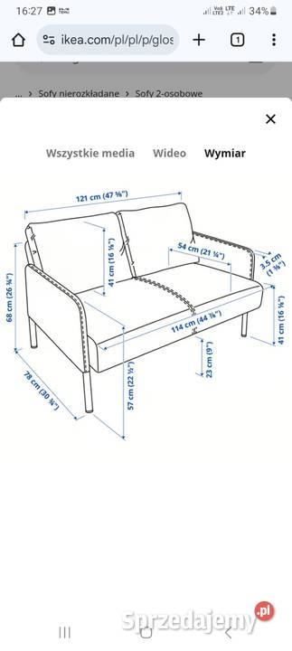 GSofa 2osobowa Knisa ciemnoszary ikea Bolesławiec sprzedam
