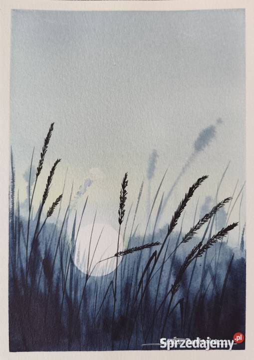 Oryginalna Akwarela Obraz pt Atramentowy Poznań