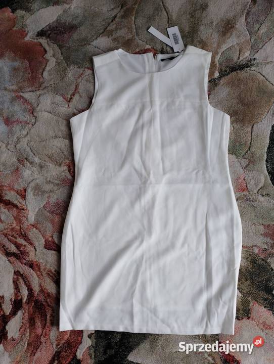 Sukienka mini kremowa na grubych ramiączkach brązowy/beżowy Wrocław