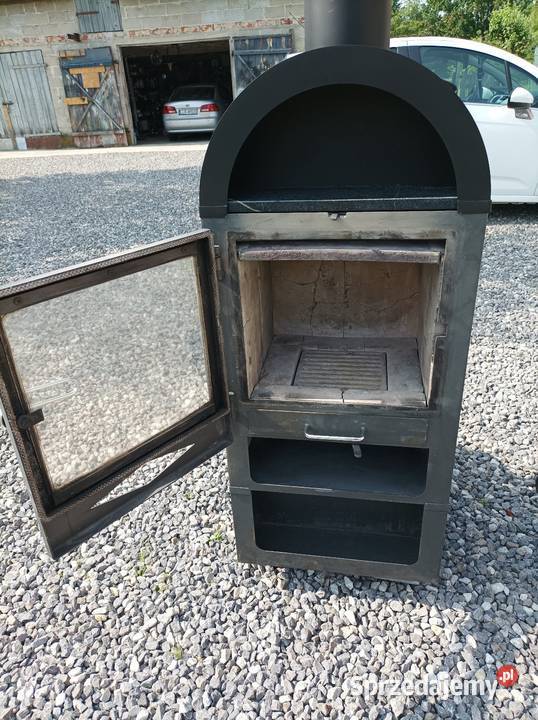 Kominek stalowo granitowy do salonu na drewno Lubartów