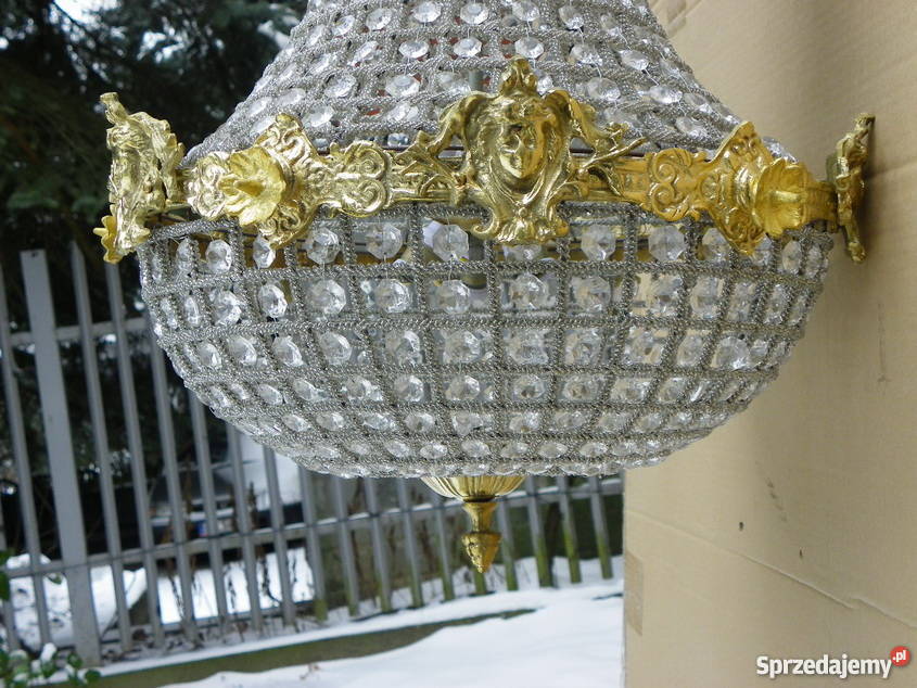 LAMPA KRYSZTAŁOWY ŻYRANDOL OKUTY MOSIĄDZEM Kraków