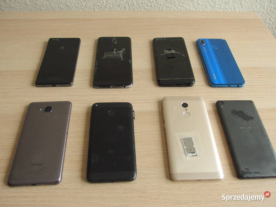 8 uszkodzone smartfony Huawei Xiaomi na części Huawei śląskie Żory sprzedam