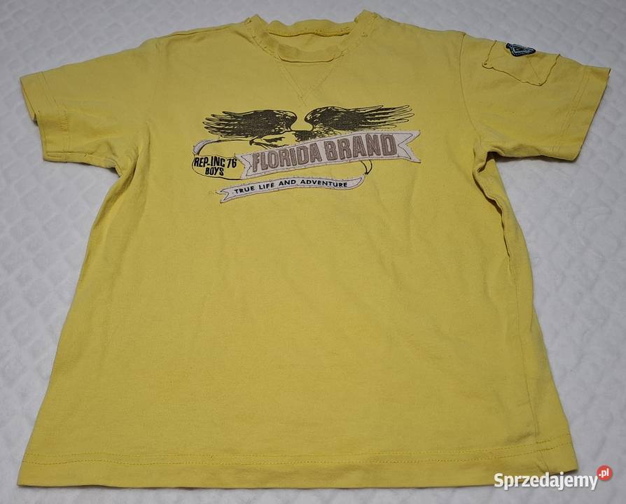 Koszulka krótki rękaw Tshirt żółta Rep inc 128 chłopiec