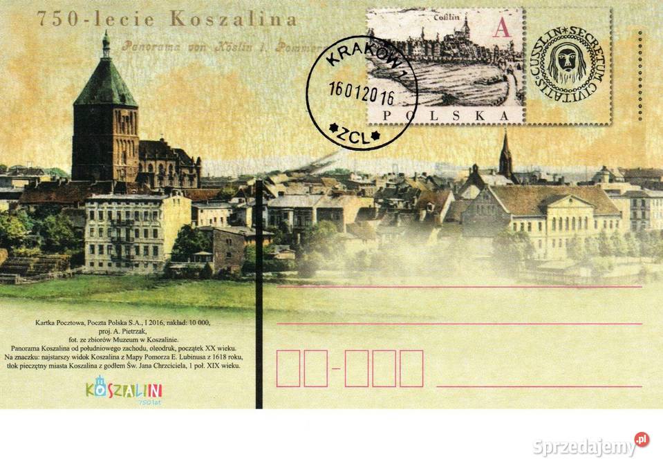 Całostki karty pocztowe 2016r Konin
