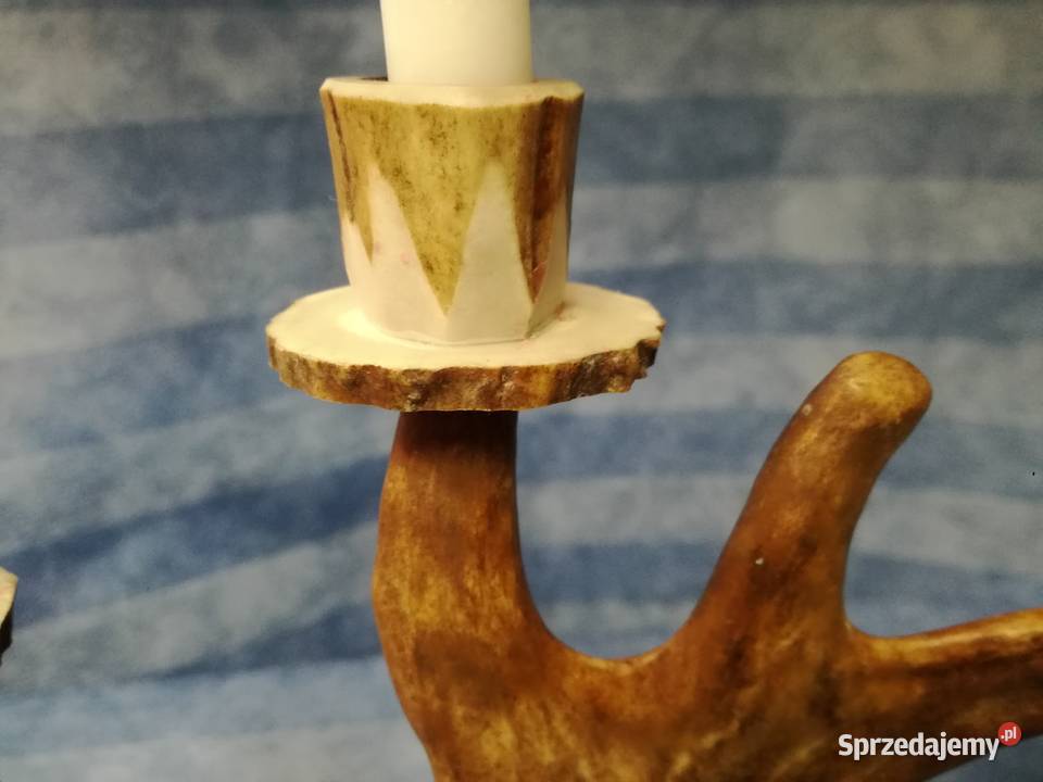 Świecznik wykonany z poroża sprzedam