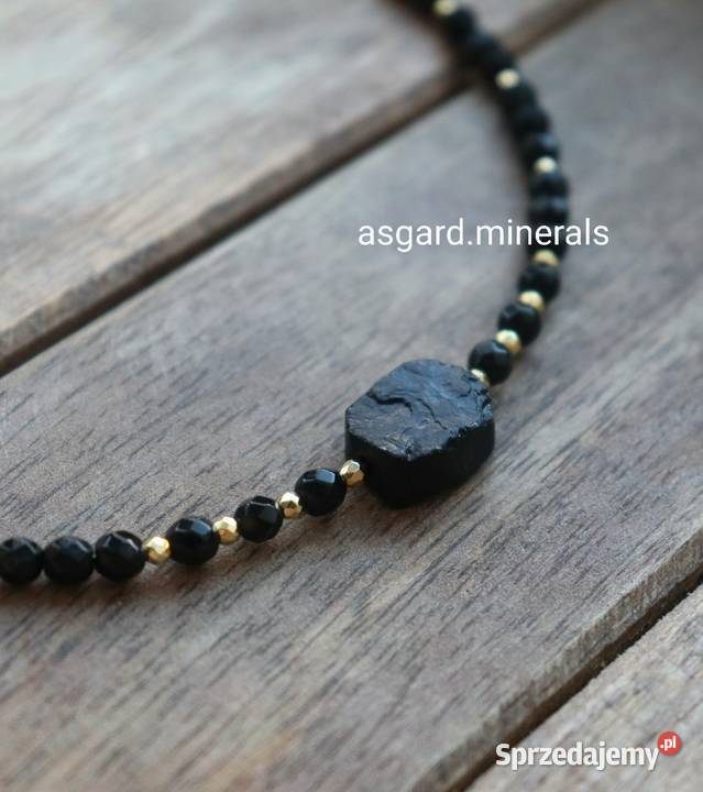 Naszyjnik amulet ochrony czarny turmalin hematyt wielkopolskie