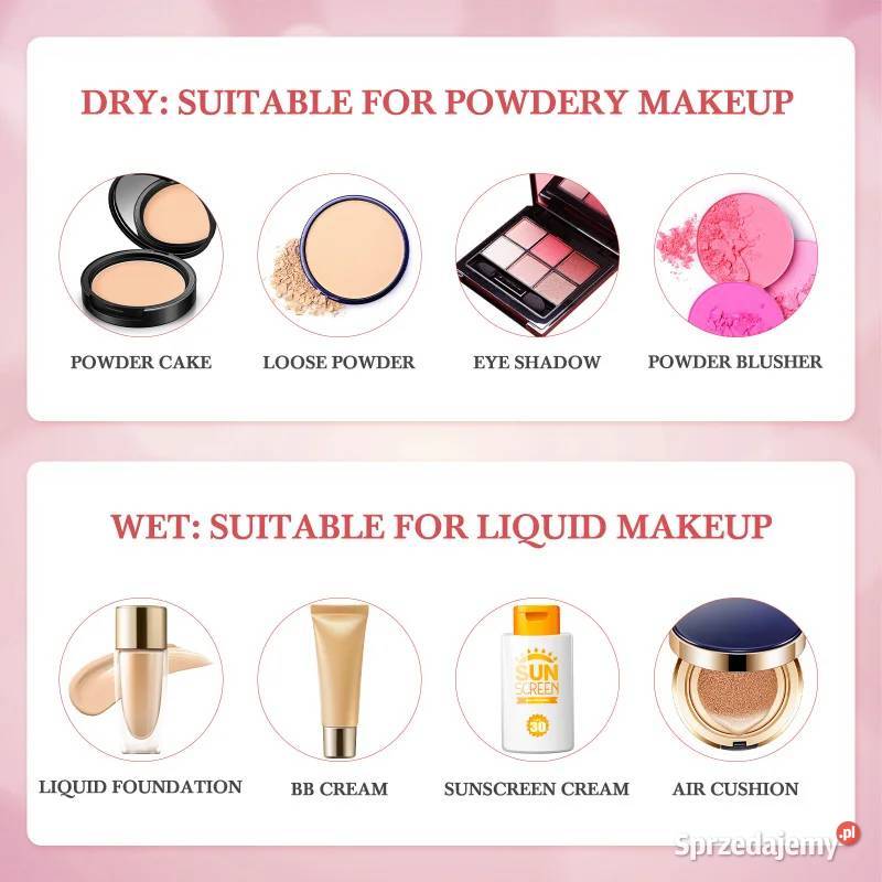 Gąbeczki do makijażu Zestaw 3 Beżowe AS Płock