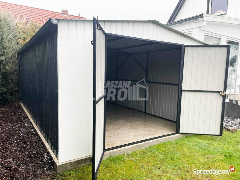 Garaż blaszany 4x6 Brama dwuskrzydłowa Biały 319zł/m2 sprzedam