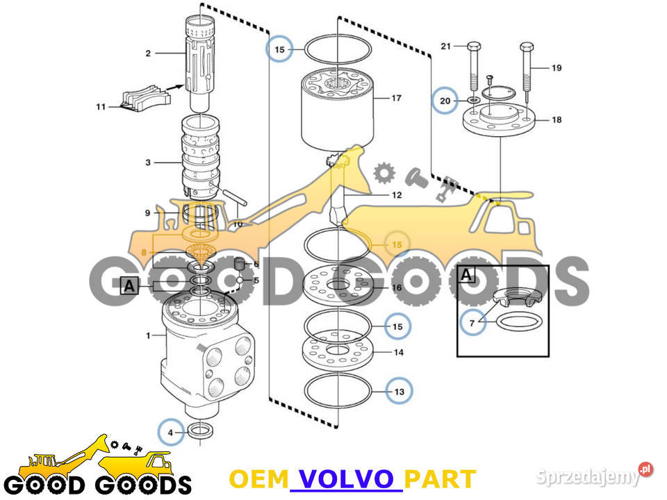 VOLVO ZESTAW USZCZELNIEŃ ORBITROL 11701270 Części do maszyn budowlanych Władysławów sprzedam