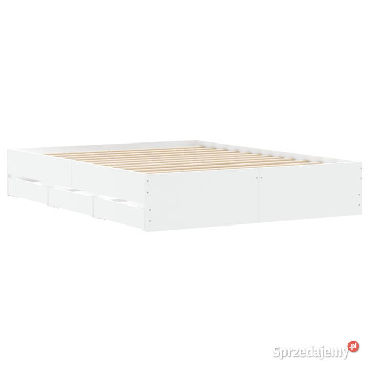 Rama łóżka z szufladami biała 140x190 WM3207301