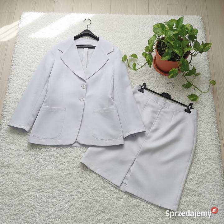 piękny damski garnitur rozmiar uniwersalny biały Bytom