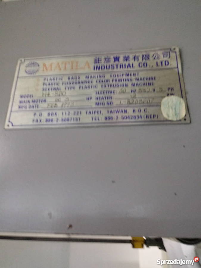 Drukarka fleksograficzna cztero kolorowa mazowieckie Niesadna