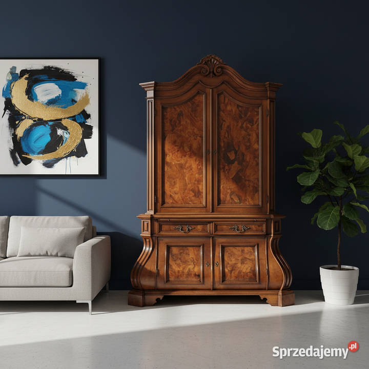 Drewniany KREDENS do SALONU Wysoki KREDENS 22 159cm wielkopolskie sprzedam