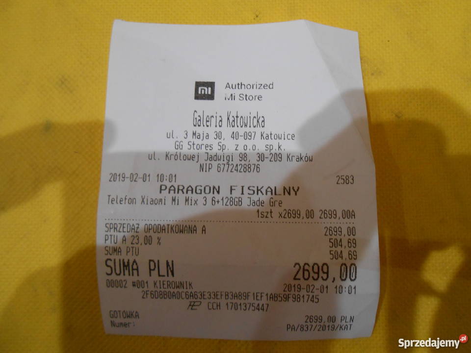 Xiaomi Mi Mix 3 Gwarancja standardowa śląskie Katowice sprzedam