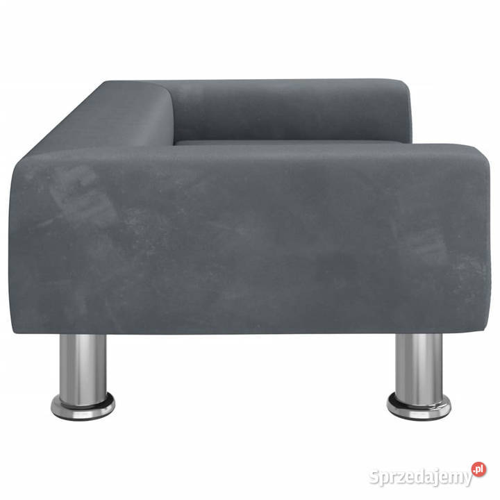Sofa dzieci ciemnoszara 70x45x265 aksamit