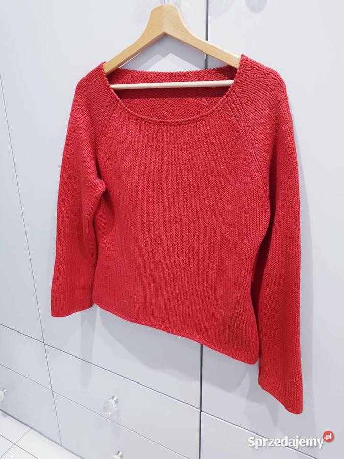 Damski dzianinowy zimowy sweter pomarańczowy Dąbrowa Górnicza sprzedam