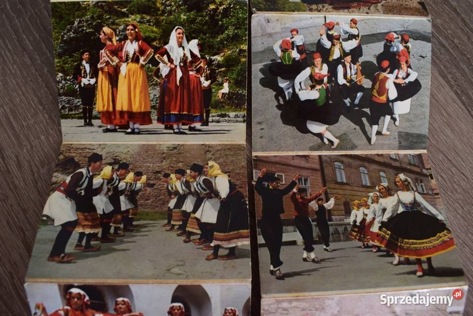 Narodowe stroje Jugosławii zdjęciowy folder z