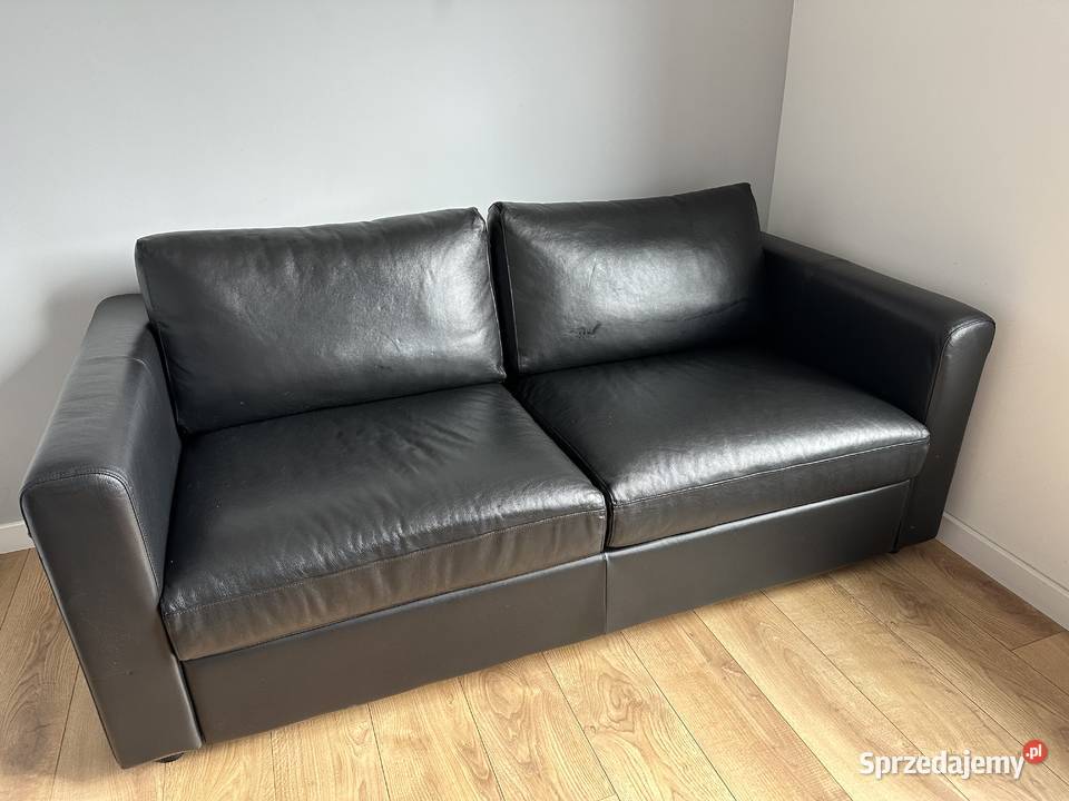 Sofa rozkładana czarna 2osobowa Gdańsk
