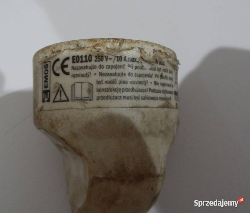 Przedłużacz 10 m 1 gniazdo biały PVC 1 mm2 sprzedam