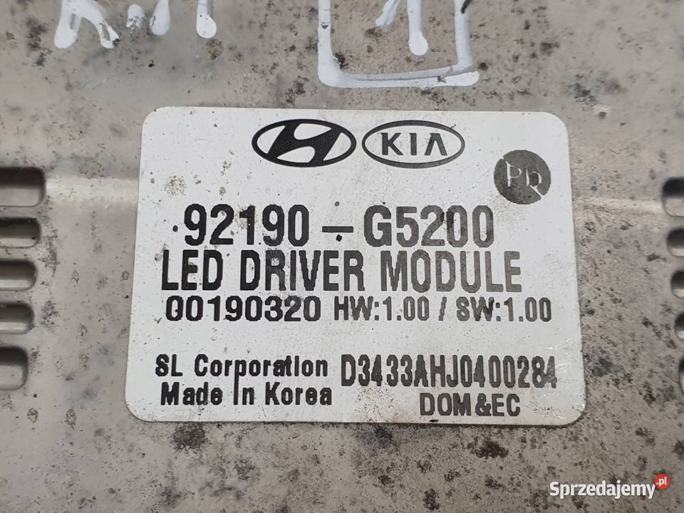 Kia Niro MODUŁ LED przetwornica 92190G5200 osobowe Janów