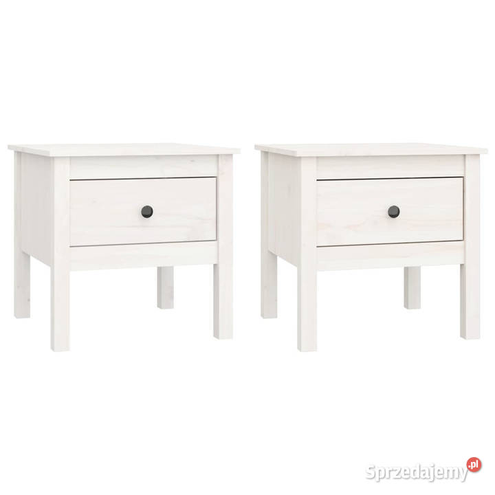 Stoliki boczne 2 białe 50x50x49 lite drewno mazowieckie