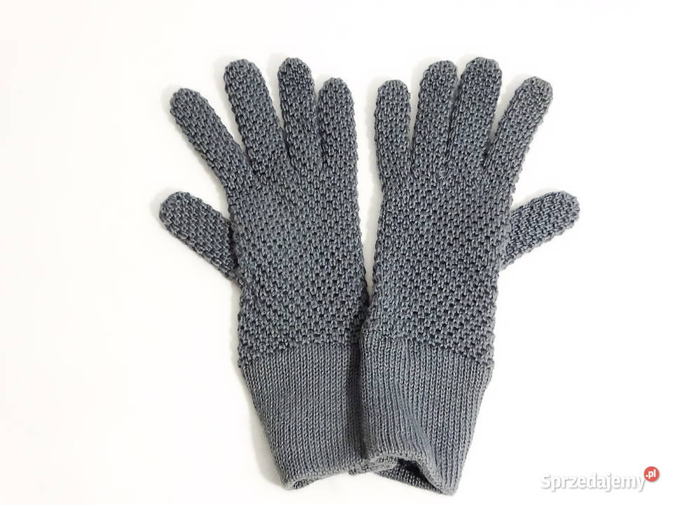 Rękawiczki zimowe dzianinowe szare Dla kobiet Biłgoraj sprzedam