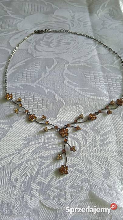 FINEZYJNY NASZYJNIK Z GAŁĄZEK KWIATÓW Piła