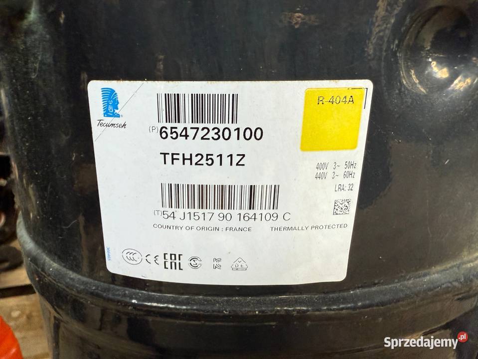 Sprężarka hermetyczna Lunite TFH2511 6kW 10C 40C opolskie Paczków