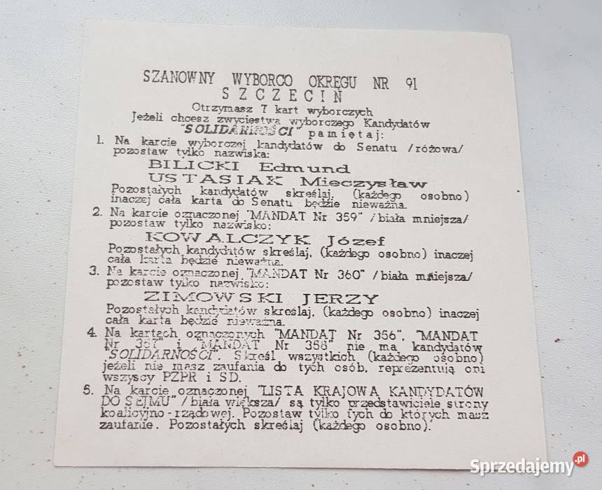 Solidarność ulotki Zielona Góra