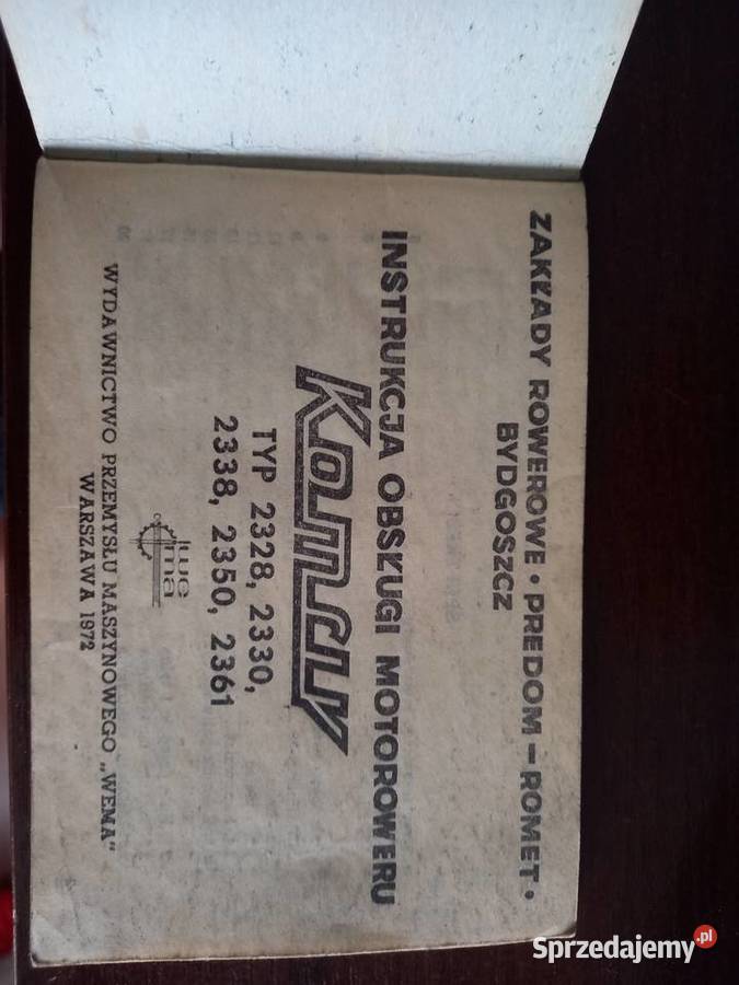 Instrukcja komar romet Sokołów Podlaski sprzedam