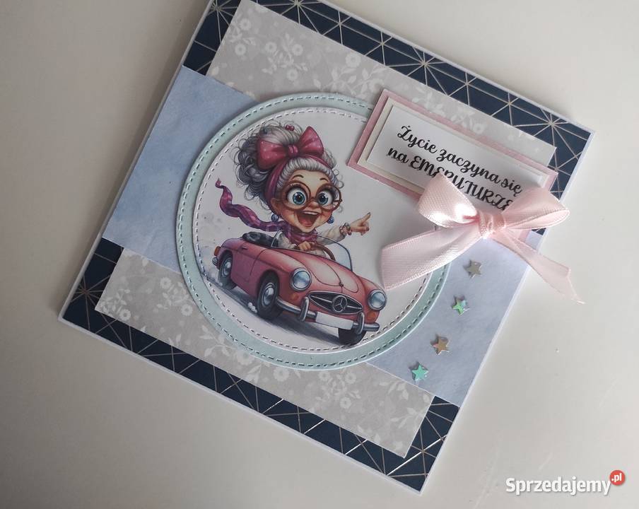 Kartka ręcznie robiona na odejście na emeryturę Łódź