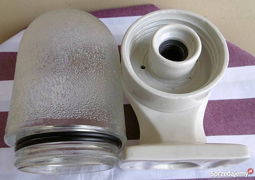 Lampa porcelanowa na ścianę szklany klosz E 27