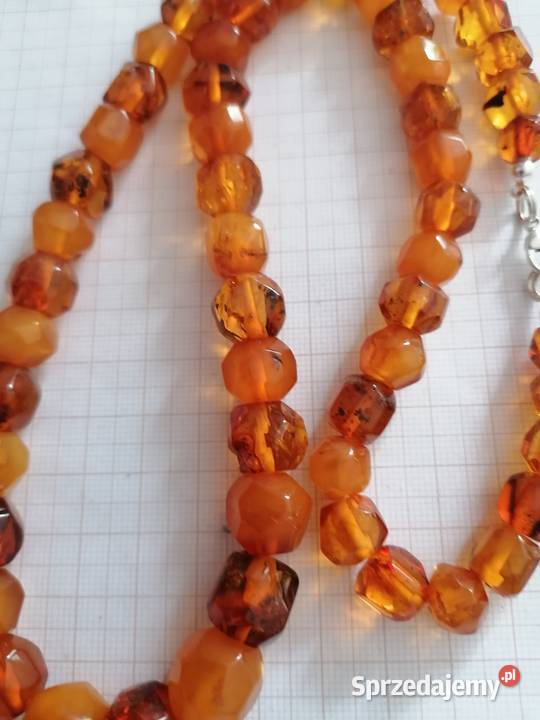 Naszyjnik Bursztyn Rękodzieło Vintage