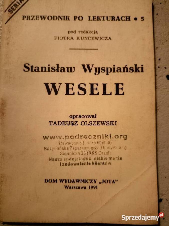 Wesele Wyspiańskiego przewodnik lekturach Warszawa