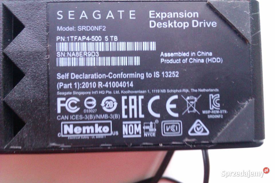 Seagate Expansion Desktop Drive 5TB dysk HDD USB Dyski, napędy i nośniki