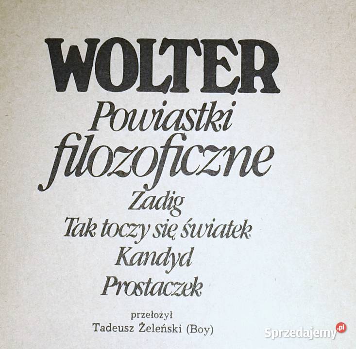 Powiastki filozoficzne Wolter Chełm sprzedam