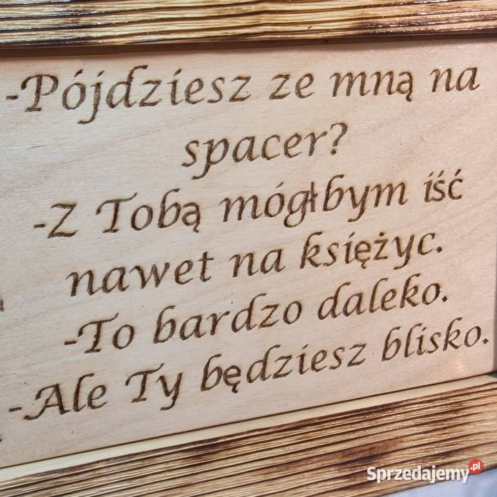 Drewniany obraz ze świerku prezent zakochanych