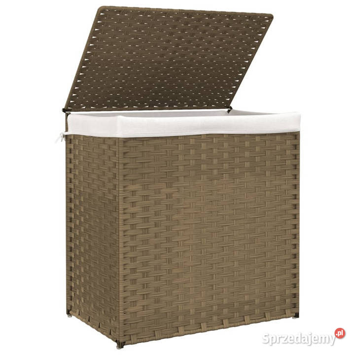 Kosz na pranie z 2 komorami 53x35x57 polirattan Warszawa