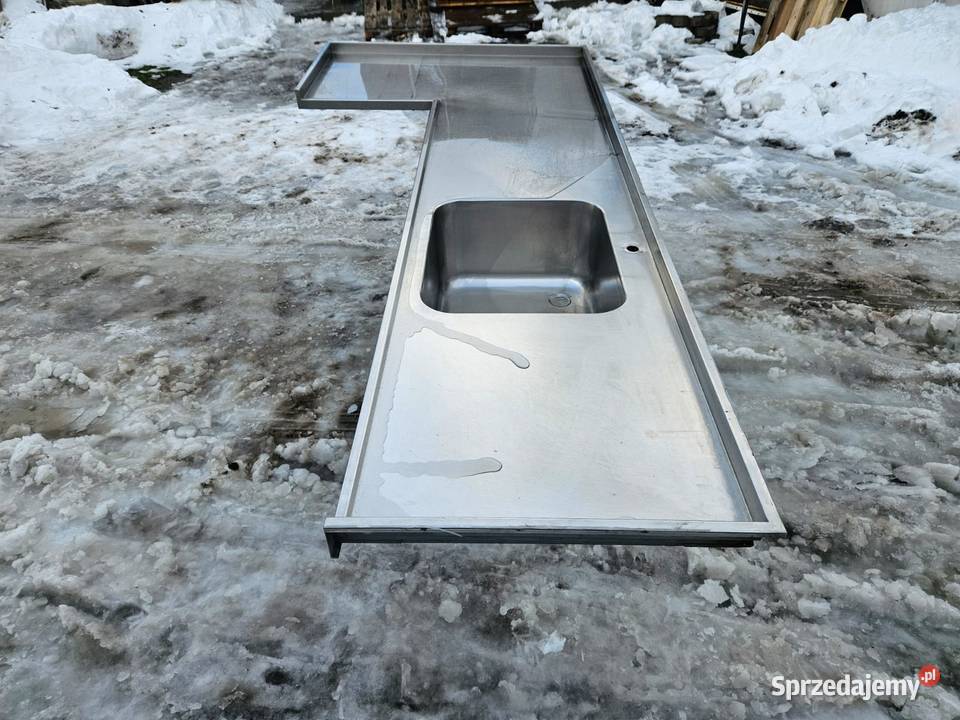 Blat rogowy ze zlewem 285 x 1265 GRUBA STAL śląskie Pszczyna