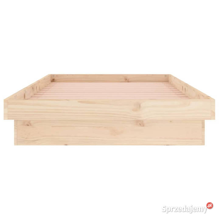 Rama łóżka z LED pojedyncza lite drewno 75x190 152cm Warszawa