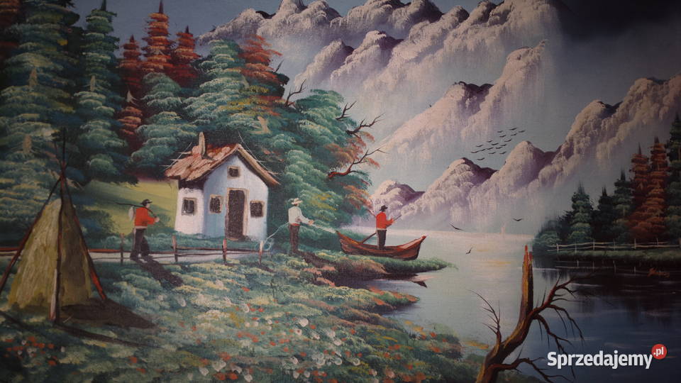 Obraz malowany ręcznie lata 6070 o wym 85 x 64 lubelskie Lublin
