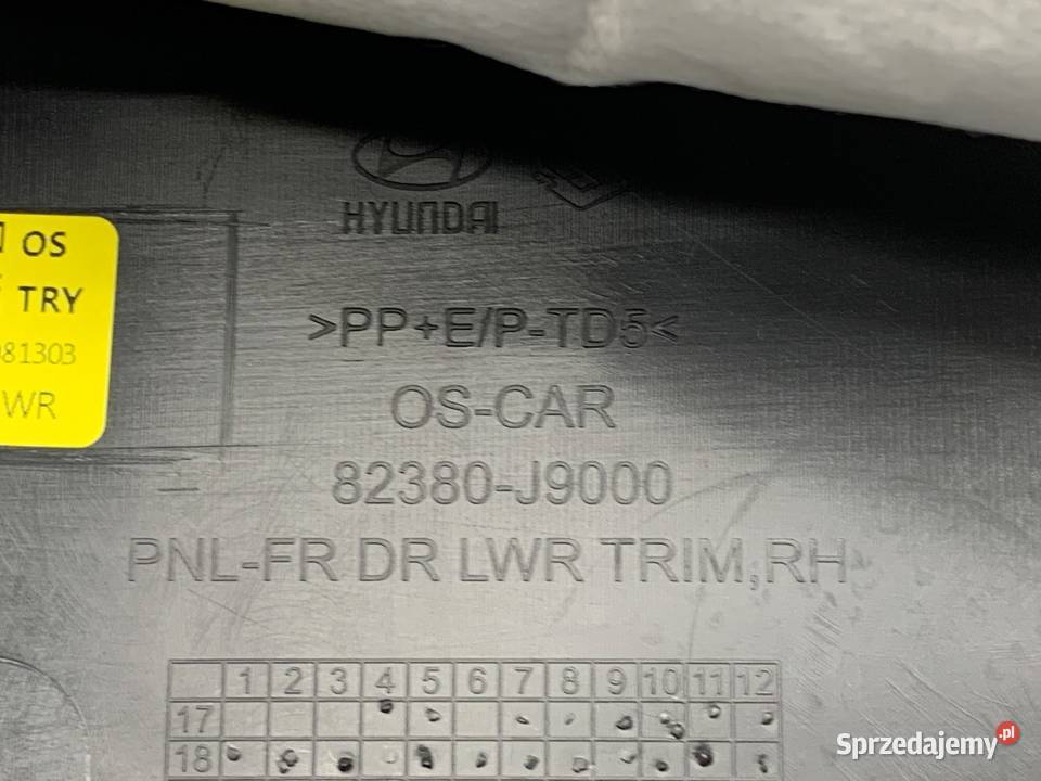 BOCZEK DRZWI PRAWY PRZÓD HYUNDAI KONA 82380J9000 podkarpackie