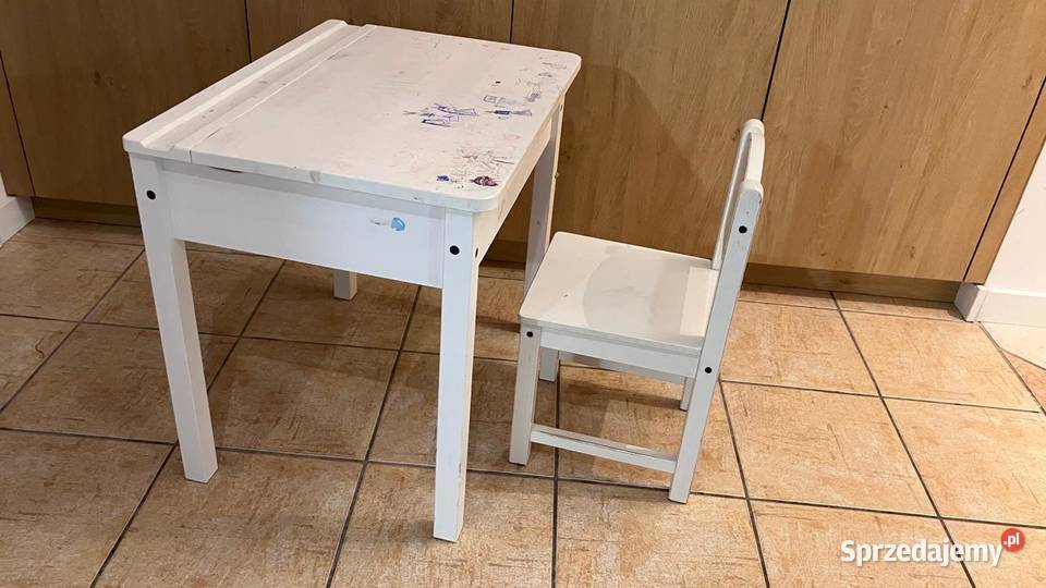SUNDVIK biurko dziecięce 60x45 krzesełko 55cm wielkopolskie Złotniki