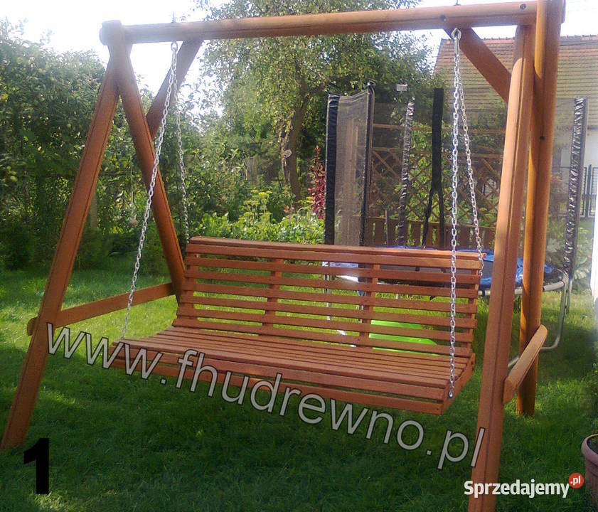 Huśtawka Ogrodowa Drewniana Dziecięca Plac zabaw wielkopolskie Jarocin