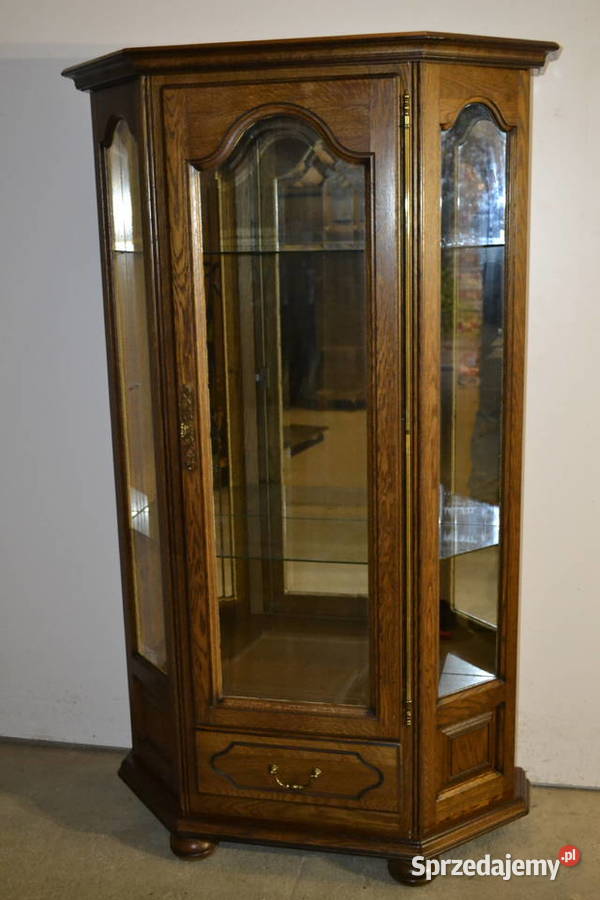 witryna stylowa lustro dąb Meble Będzin