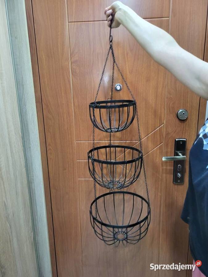 Wiszący metalowy kosz 3poziomowy stylowa Gliwice