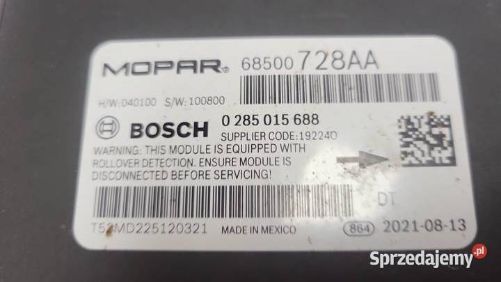 STEROWNIK KOMPUTER AIRBAG PODUSZEK DODGE RAM pomorskie Mojusz