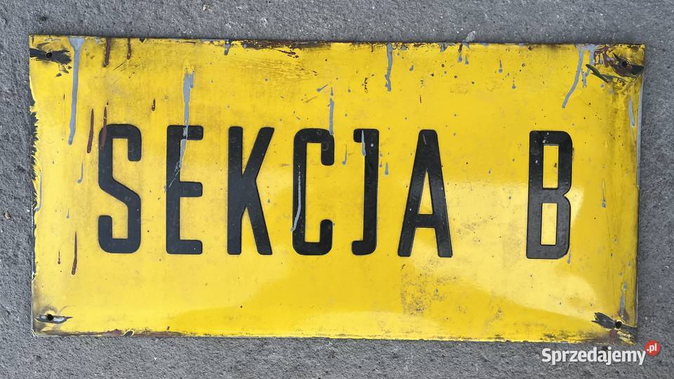 Tablica emaliowana PRL Sekcja B łódzkie Łowicz